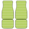 Green Harlequin Pattern Print Front and Back Car Floor Mats