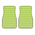 Green Harlequin Pattern Print Front Car Floor Mats