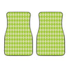 Green Harlequin Pattern Print Front Car Floor Mats