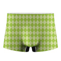 Green Harlequin Pattern Print Men's Boxer Briefs