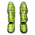 Green Harlequin Pattern Print Muay Thai Shin Guards