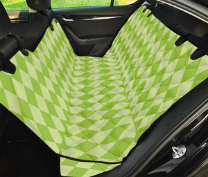 Green Harlequin Pattern Print Pet Car Back Seat Cover