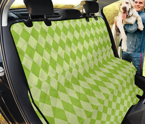 Green Harlequin Pattern Print Pet Car Back Seat Cover