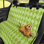 Green Harlequin Pattern Print Pet Car Back Seat Cover