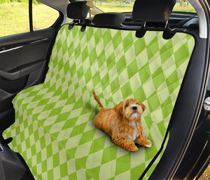 Green Harlequin Pattern Print Pet Car Back Seat Cover