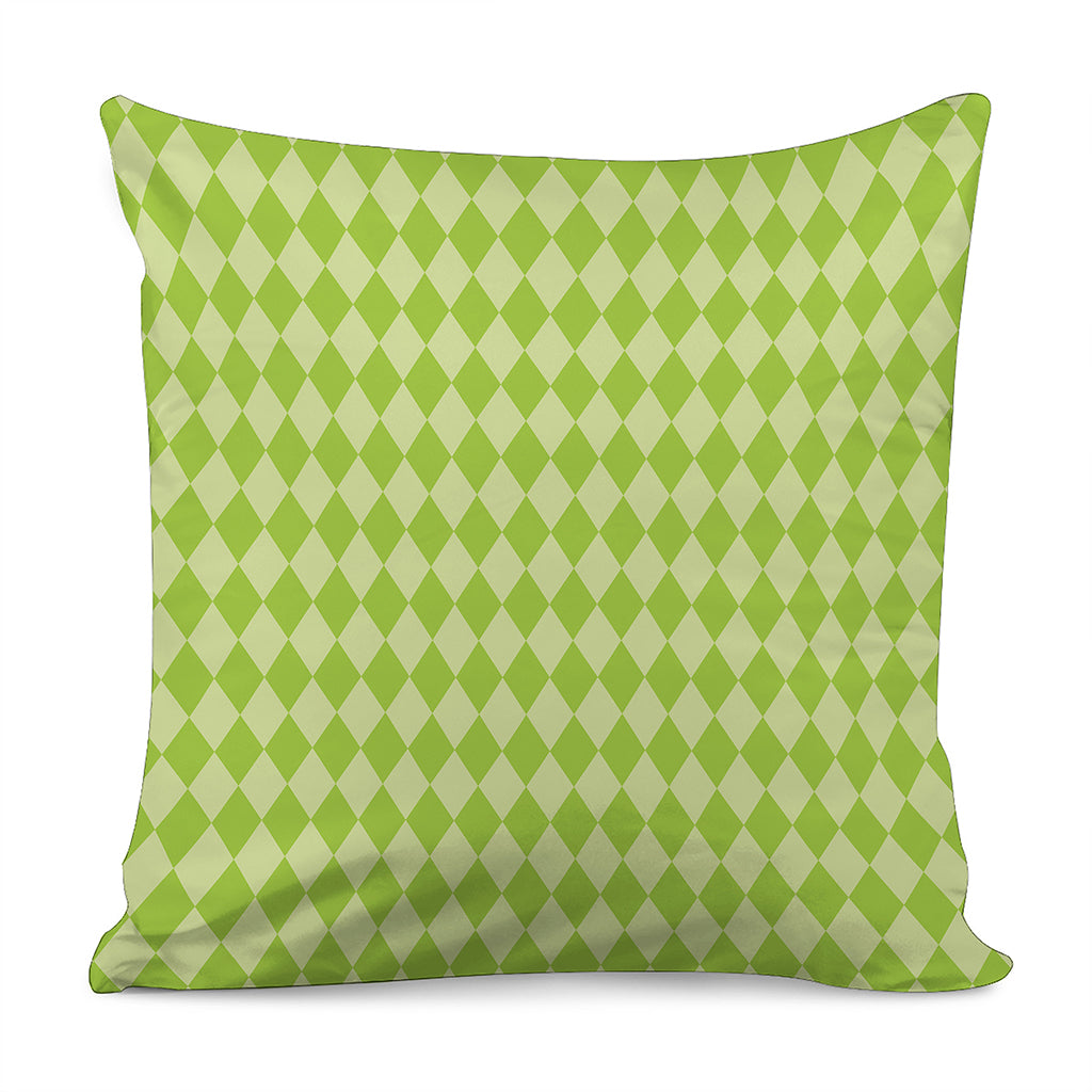 Green Harlequin Pattern Print Pillow Cover