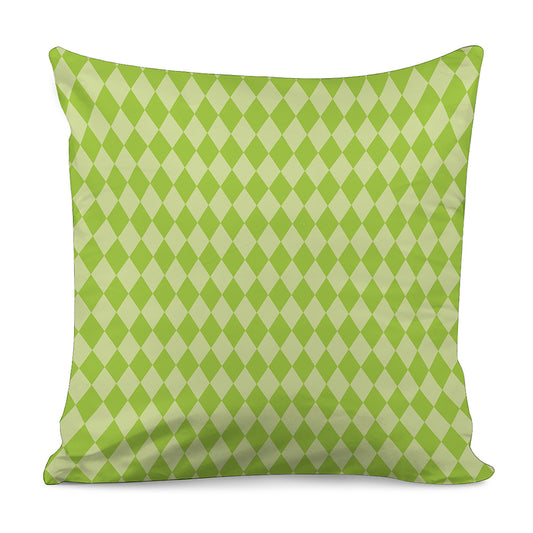 Green Harlequin Pattern Print Pillow Cover