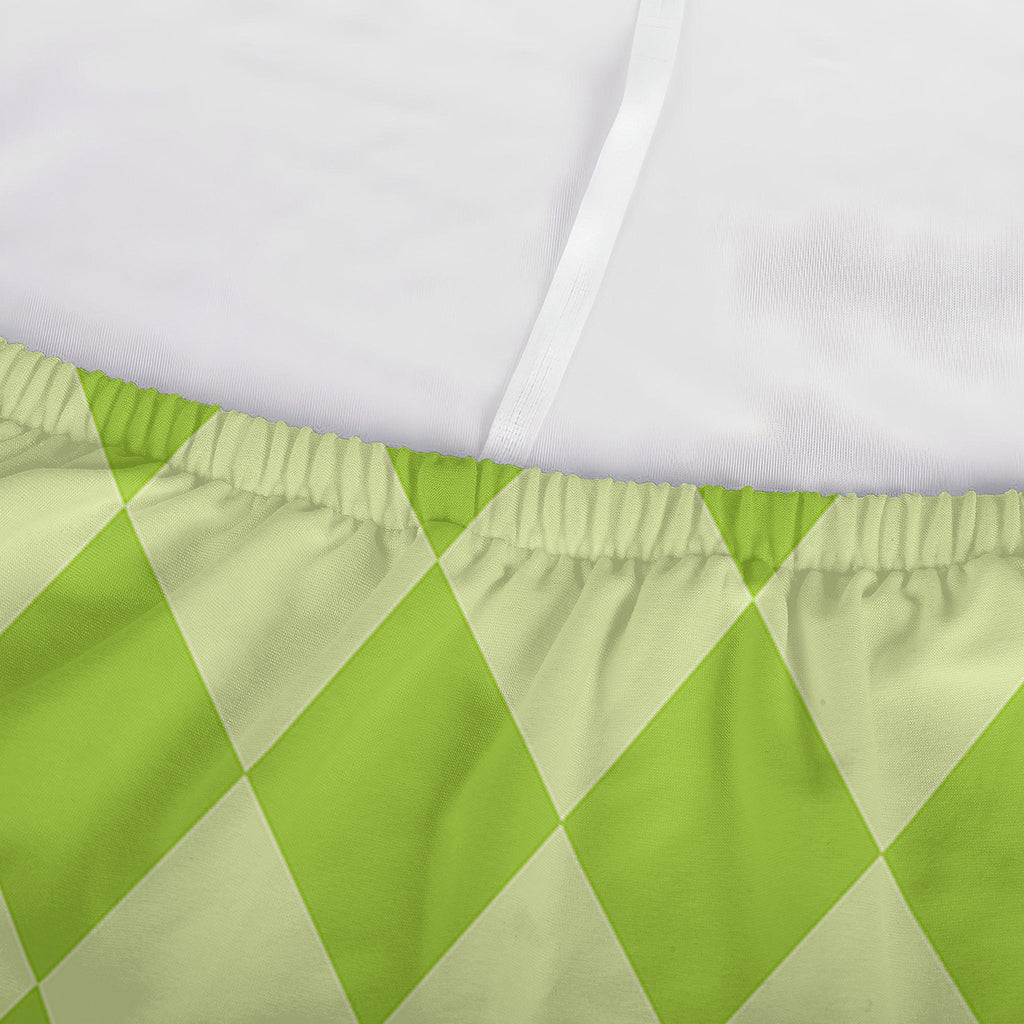 Green Harlequin Pattern Print Sofa Cover