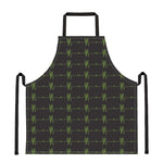 Green Heartbeat Pattern Print Apron