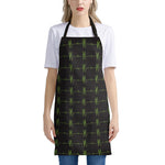 Green Heartbeat Pattern Print Apron