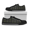 Green Heartbeat Pattern Print Black Low Top Shoes