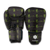 Green Heartbeat Pattern Print Boxing Gloves