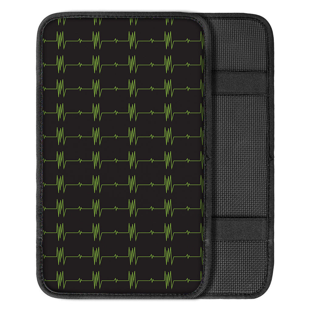 Green Heartbeat Pattern Print Car Center Console Cover