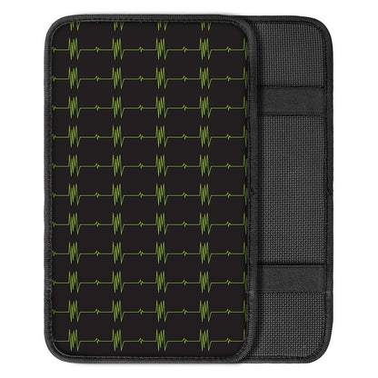 Green Heartbeat Pattern Print Car Center Console Cover