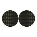 Green Heartbeat Pattern Print Car Coasters
