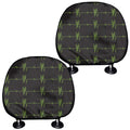 Green Heartbeat Pattern Print Car Headrest Covers
