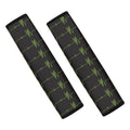 Green Heartbeat Pattern Print Car Seat Belt Covers