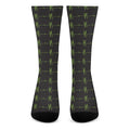 Green Heartbeat Pattern Print Crew Socks