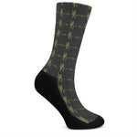 Green Heartbeat Pattern Print Crew Socks