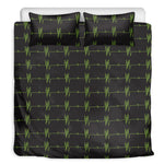 Green Heartbeat Pattern Print Duvet Cover Bedding Set