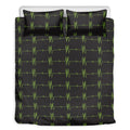 Green Heartbeat Pattern Print Duvet Cover Bedding Set