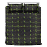 Green Heartbeat Pattern Print Duvet Cover Bedding Set