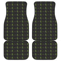 Green Heartbeat Pattern Print Front and Back Car Floor Mats