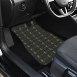 Green Heartbeat Pattern Print Front and Back Car Floor Mats