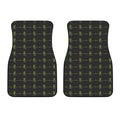 Green Heartbeat Pattern Print Front Car Floor Mats