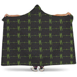 Green Heartbeat Pattern Print Hooded Blanket