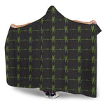 Green Heartbeat Pattern Print Hooded Blanket