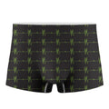 Green Heartbeat Pattern Print Men's Boxer Briefs