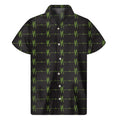 Green Heartbeat Pattern Print Men's Short Sleeve Shirt