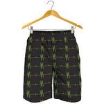 Green Heartbeat Pattern Print Men's Shorts