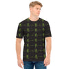 Green Heartbeat Pattern Print Men's T-Shirt