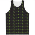 Green Heartbeat Pattern Print Men's Tank Top