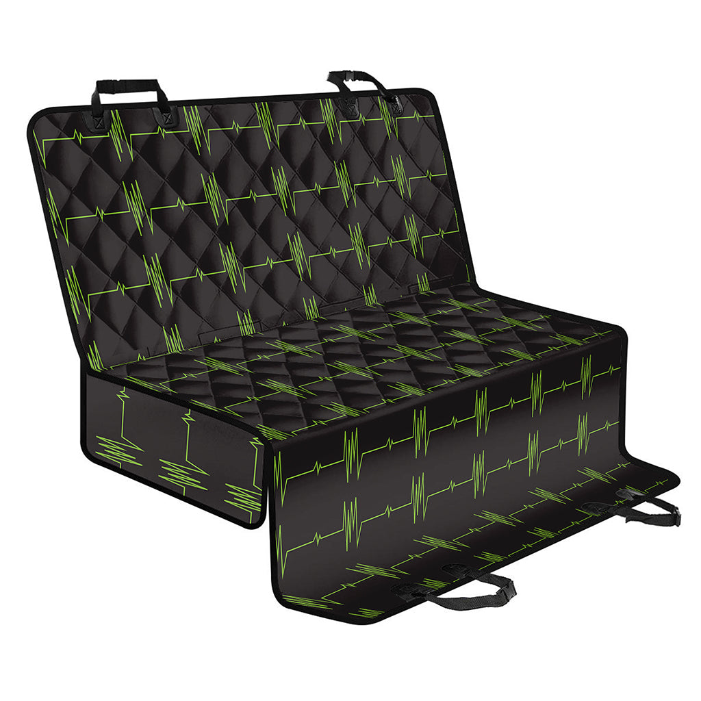 Green Heartbeat Pattern Print Pet Car Back Seat Cover