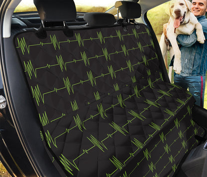 Green Heartbeat Pattern Print Pet Car Back Seat Cover