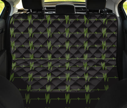 Green Heartbeat Pattern Print Pet Car Back Seat Cover