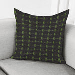 Green Heartbeat Pattern Print Pillow Cover