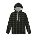 Green Heartbeat Pattern Print Pullover Hoodie