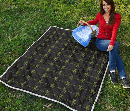 Green Heartbeat Pattern Print Quilt