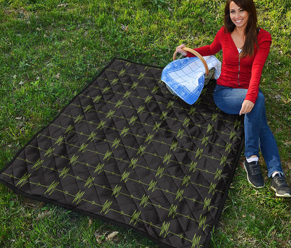 Green Heartbeat Pattern Print Quilt