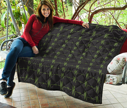 Green Heartbeat Pattern Print Quilt