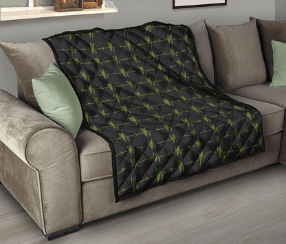 Green Heartbeat Pattern Print Quilt