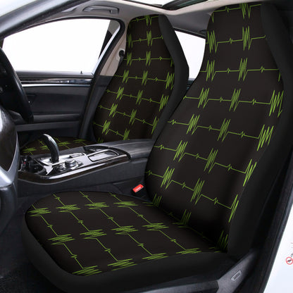 Green Heartbeat Pattern Print Universal Fit Car Seat Covers