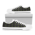 Green Heartbeat Pattern Print White Low Top Sneakers