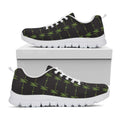 Green Heartbeat Pattern Print White Running Shoes