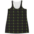 Green Heartbeat Pattern Print Women's Racerback Tank Top