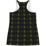 Green Heartbeat Pattern Print Women's Racerback Tank Top